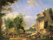 Napoletano, Filippo Landscape with Ruins and Figures china oil painting reproduction